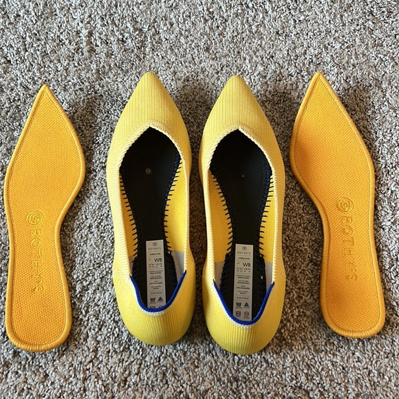 Rothy’s The Point Women’s Flats Retired in Sunshine Size 8 - Picture 8 of 9